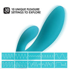 Lelo Ina Wave Dual-Action, G-Spot And External Massage Vibrator With Motion Movement, Ocean Blue