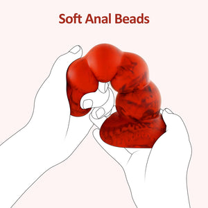 5 Balls Dildo,6.7 '' Long Anal Beads Vaginal G-spot Deep Stimulation,Butt Plug with Strong Suction Cup for Male Female,Liquid Si