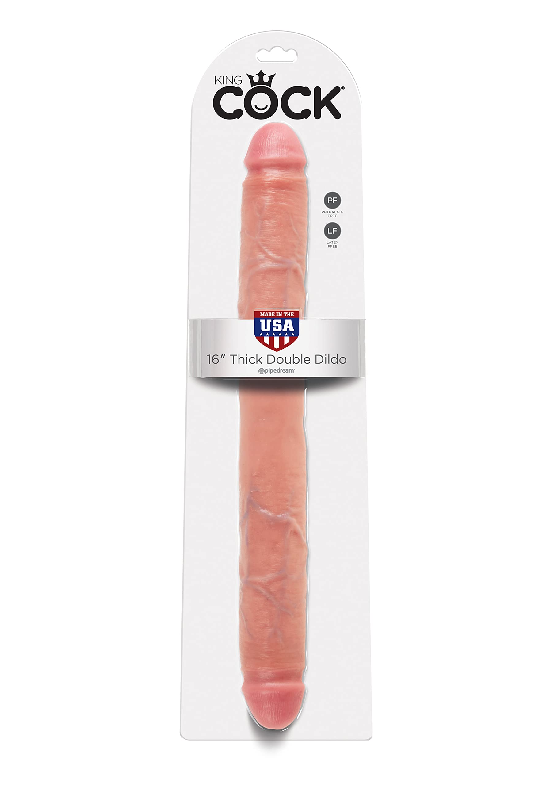Pipedream King Cock Thick Double, Brown, 16 Inch