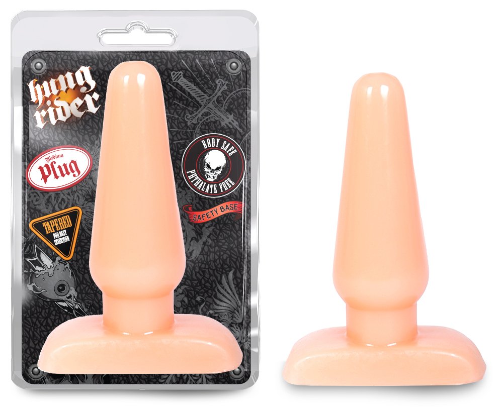 Hung Ride Butt Plug, Beige, Medium