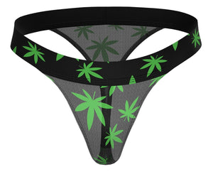 Hazy Dayz Micro Thong - Large/X-Large - Pot Leaf
