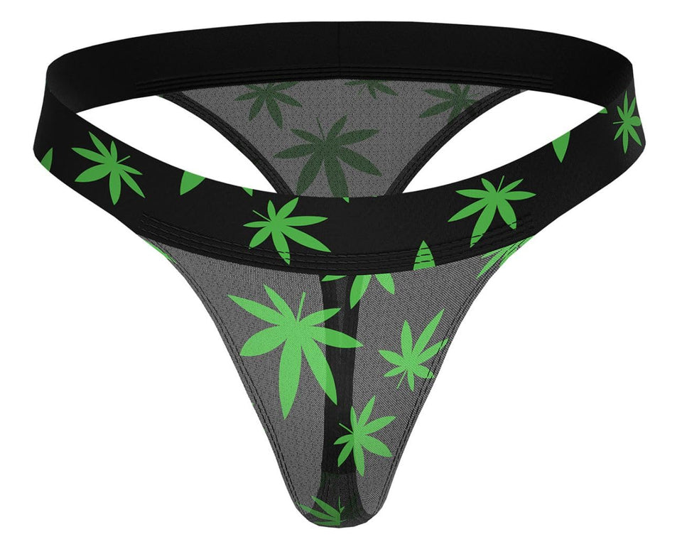 Hazy Dayz Micro Thong - Large/X-Large - Pot Leaf