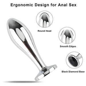 Anal Plug Adult Sex Toys, 3Pcs Anal Butt Plug Set Metal Butt Plug Sex Toys Luxury Jewelry Design Fetish Anal Toys for Adult Unis