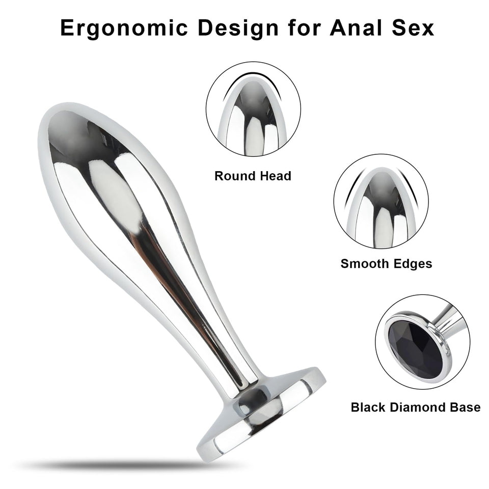 Anal Plug Adult Sex Toys, 3Pcs Anal Butt Plug Set Metal Butt Plug Sex Toys Luxury Jewelry Design Fetish Anal Toys for Adult Unis