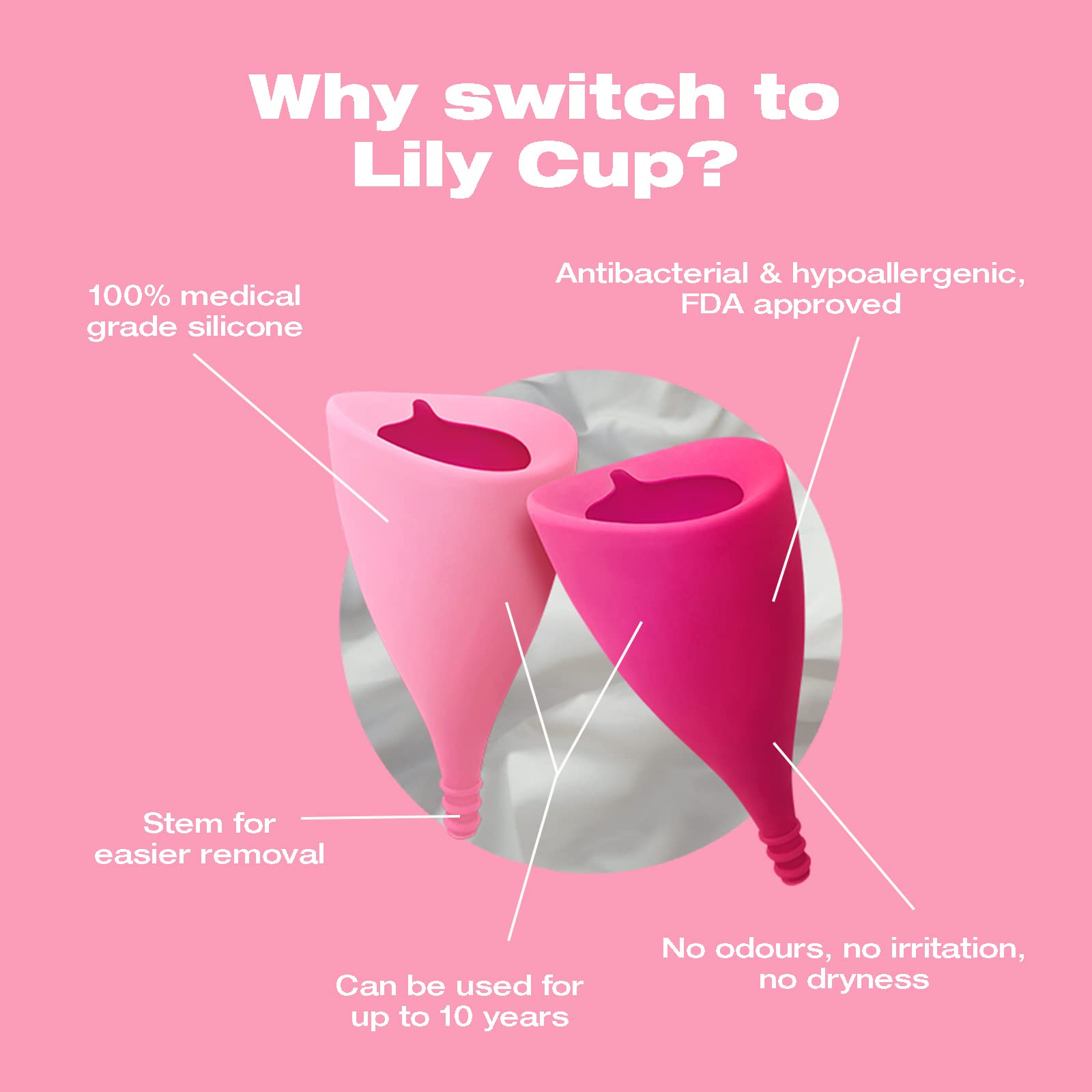 Intimina Lily Cup - Ultra-Soft Menstrual Cup, Reusable Period Protection, Thin Menstrual Cup For Up To 8 Hours, Medical-Grade Si