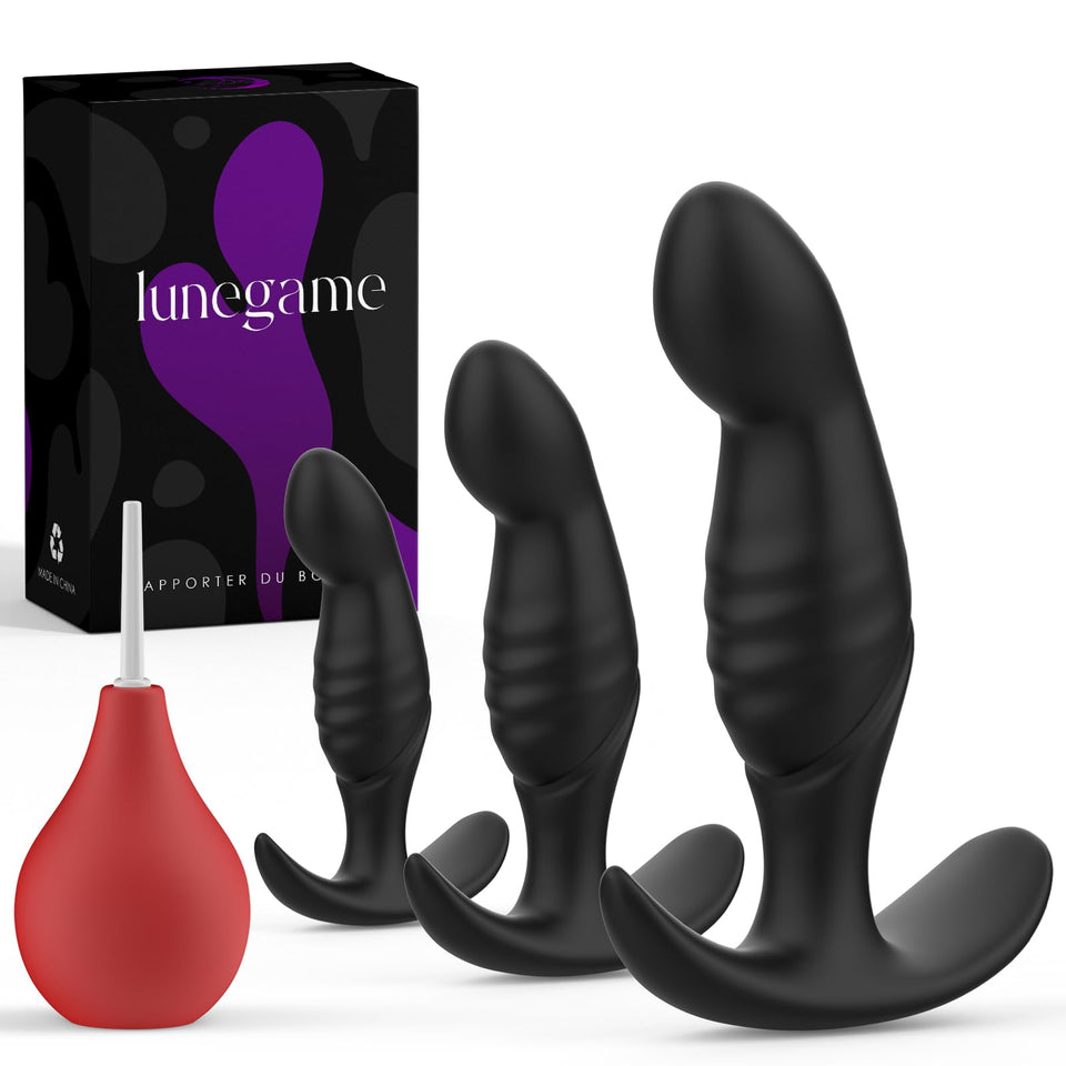 4PCS Anal Plug Adult Sex Toys, Silicone Butt Plug Set for Beginners, Advanced Users, Anal Dildo Training Kit Sex Toys for Man, W
