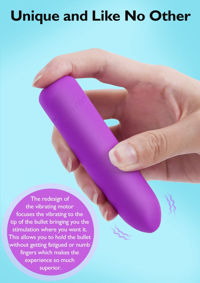 Small Bullet Vibrator for Women: Waterproof Mini Clit Vibrator with 10 Modes, Full Silicone Vibrating Finger Massager for G Spot