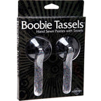 Boobie Tassels Hand Sewn Pasties W/Tassels Black