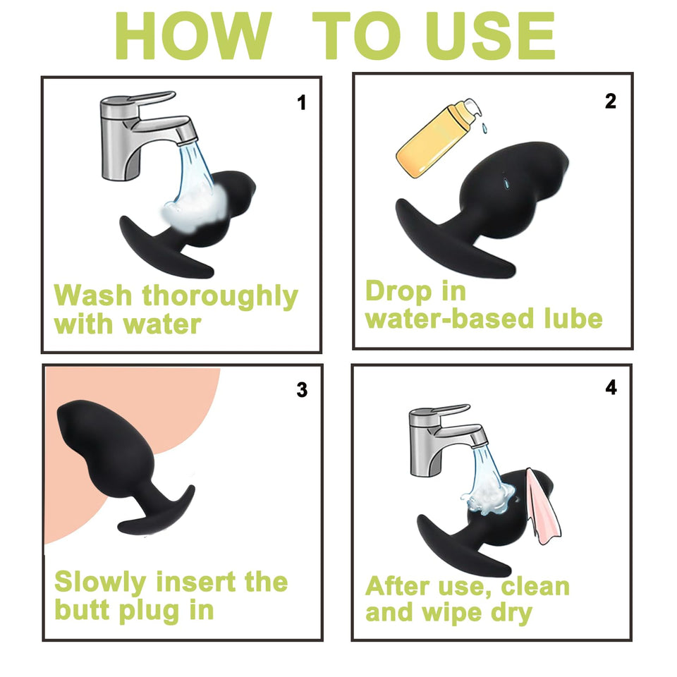 Butt Plugs Silicone Sex Toys Anal Plugs Anal Adult Sex Toys & Games Anal Training Kit with Curved Base & Slender Waist Prostate