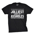 Crazy Dog Christmas Shirts for Men Jolliest Bunch of A-Holes T Shirt Funny Xmas Shirt Novelty Graphic Movie Tee for Guys Black 5
