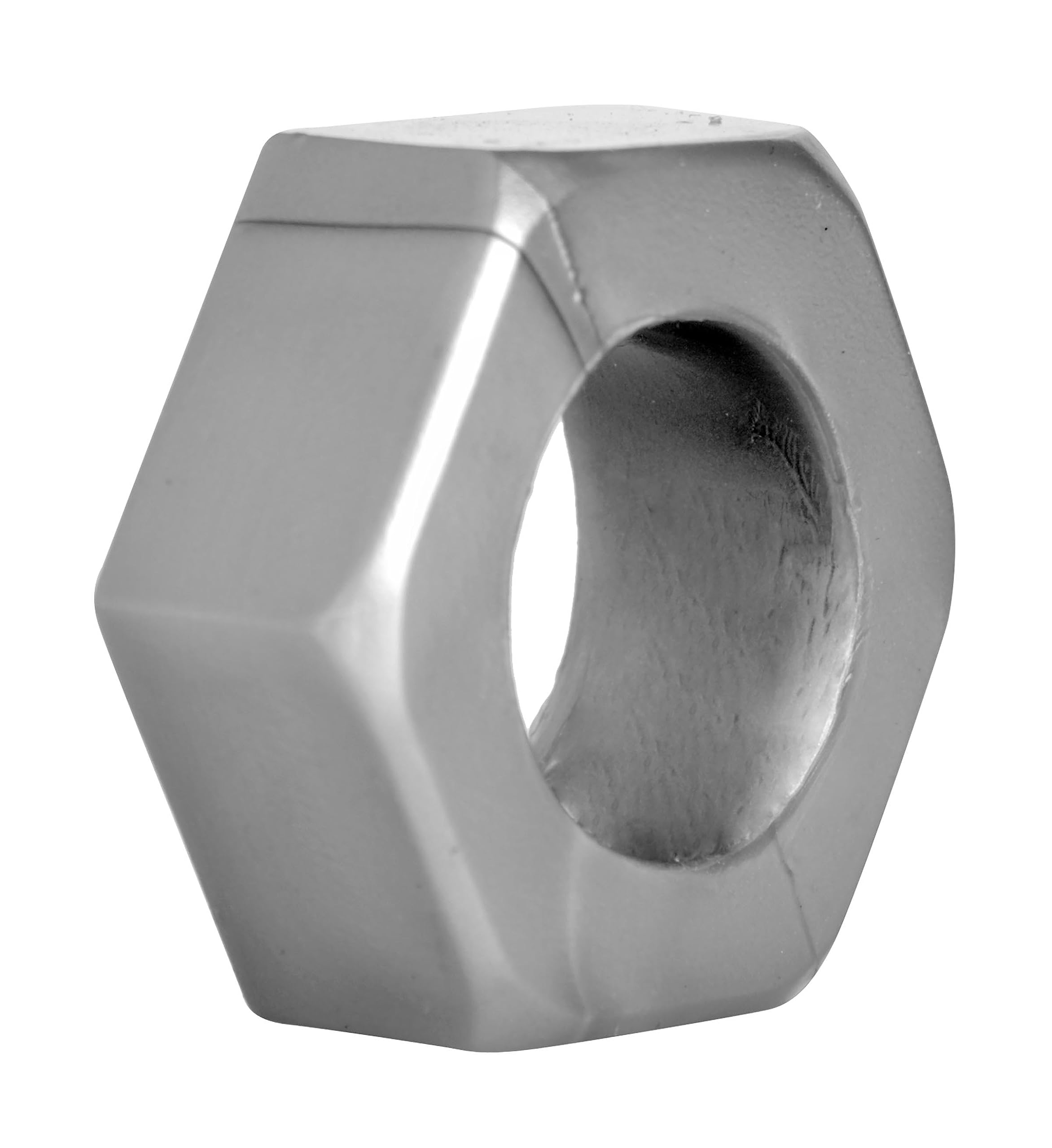 Silver Hex Heavy Duty Cock Ring and Ball Stretcher