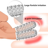 2PC Finger Sleeves Vibrator Accessories, Masturbation Sleeve G-Spot Clitoral Stimulator Finger Sleeves, Soft Silicone Vagina Mas