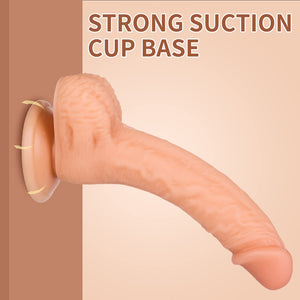 Realistic Dildos, XINBALE 7.3 Inch Dildo with Suction Cup for Hands-Free, Flexible Cock with Curved Shaft and Balls for Vaginal