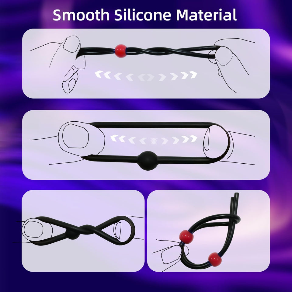 Cock Ring Adjustable Male Penis Ring Silicone 7 Different Sizes Cock Ring O Ring Male Penis Erection Extension Long Lasting Firm