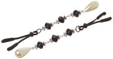 Bijoux De Nip Nipple Clamp Short Tweezer Black Beads Pearl Drop