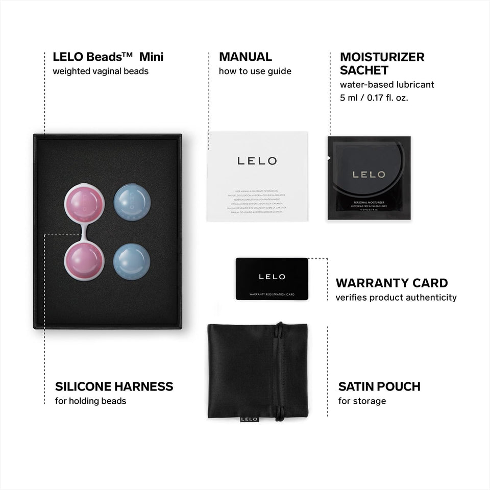 Lelo Beads Kegel Balls For Women Of All Ages - Premium Silicone Exercise Weighted Balls With String (Mini)