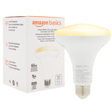 Amazon Basics Smart Br30 Led Light Bulb, Dimmable Soft White (2700K), 60W Equivalent, 800Lm, Works With Alexa Only, 2.4 Ghz Wi-F