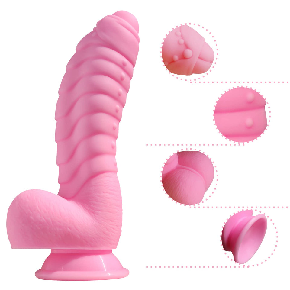 LZYAA 8.5Inch Realistic Dildo Soft Liquid Silicone Material No Any Smell Adult Sex Toys Thick Penis Strong Suction Cup for Hand-