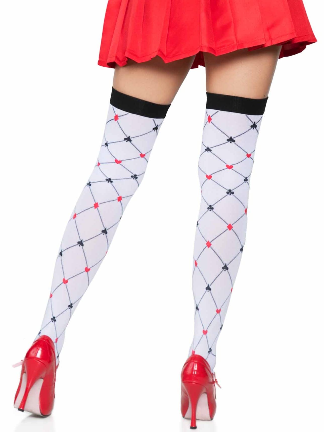 Woven Diamond Card Suit Thighs
