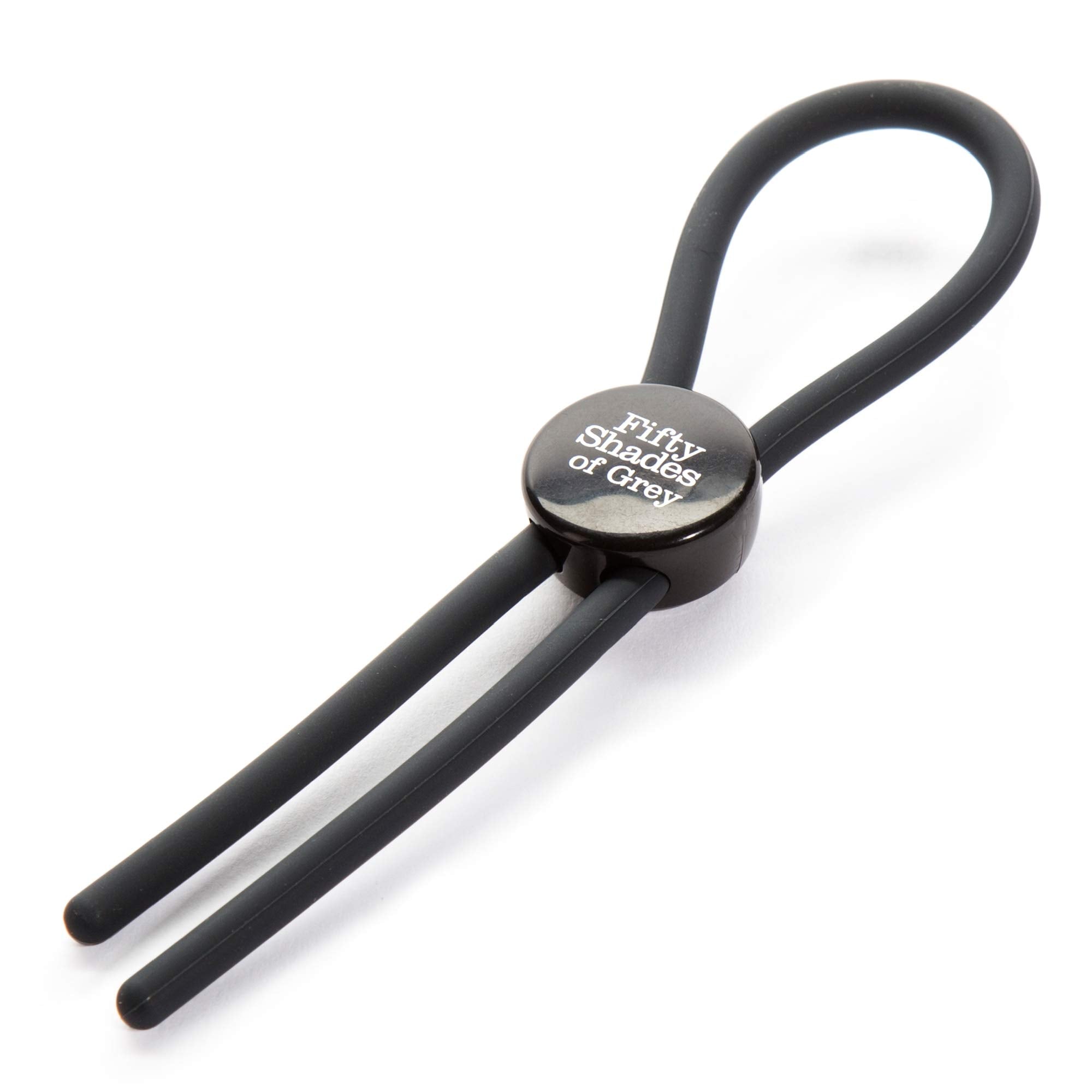 Fifty Shades of Grey Again and Again Cock Ring - Adjustable Silicone Penis Ring - Lasso Style - Waterproof - Black