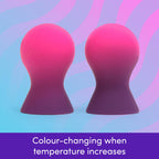 Lovehoney Color Changing Nipple Suckers | Silicone Nipple Sucking Toys | BDSM Beginner Sex Toy Gifts for Women | Vacuum Cupping