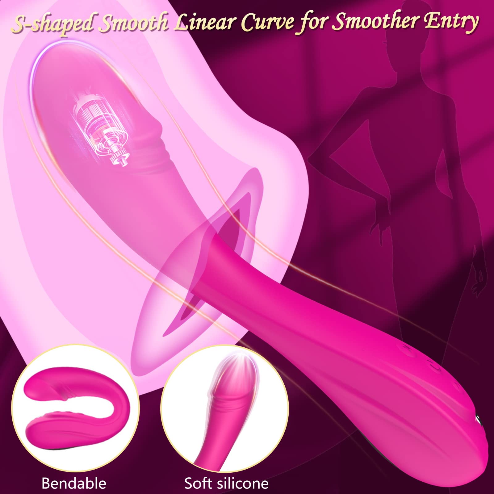 G Spot Rose Vibrator Women Sex Toys, One-Burst Powerful Clit Vibrating Toy with 7 Vibration Modes for Couple Pleasure, Clitoral