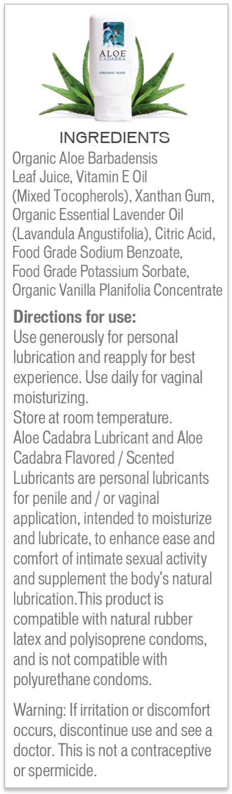 Aloe Cadabra Natural Organic Personal Lubricant and Vaginal Moisturizer, French Lavender, 2.5 Ounce