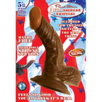 Nasstoys Real Skin Afro American Flexible Curved Whopper Dong W/Balls & Super Suction Base, 5-Inch, Brown