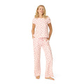 PJ Salvage Womens [Amazon Exclusive] Airy Waffle Pajama 2-Piece PJ Set, Blush, Medium