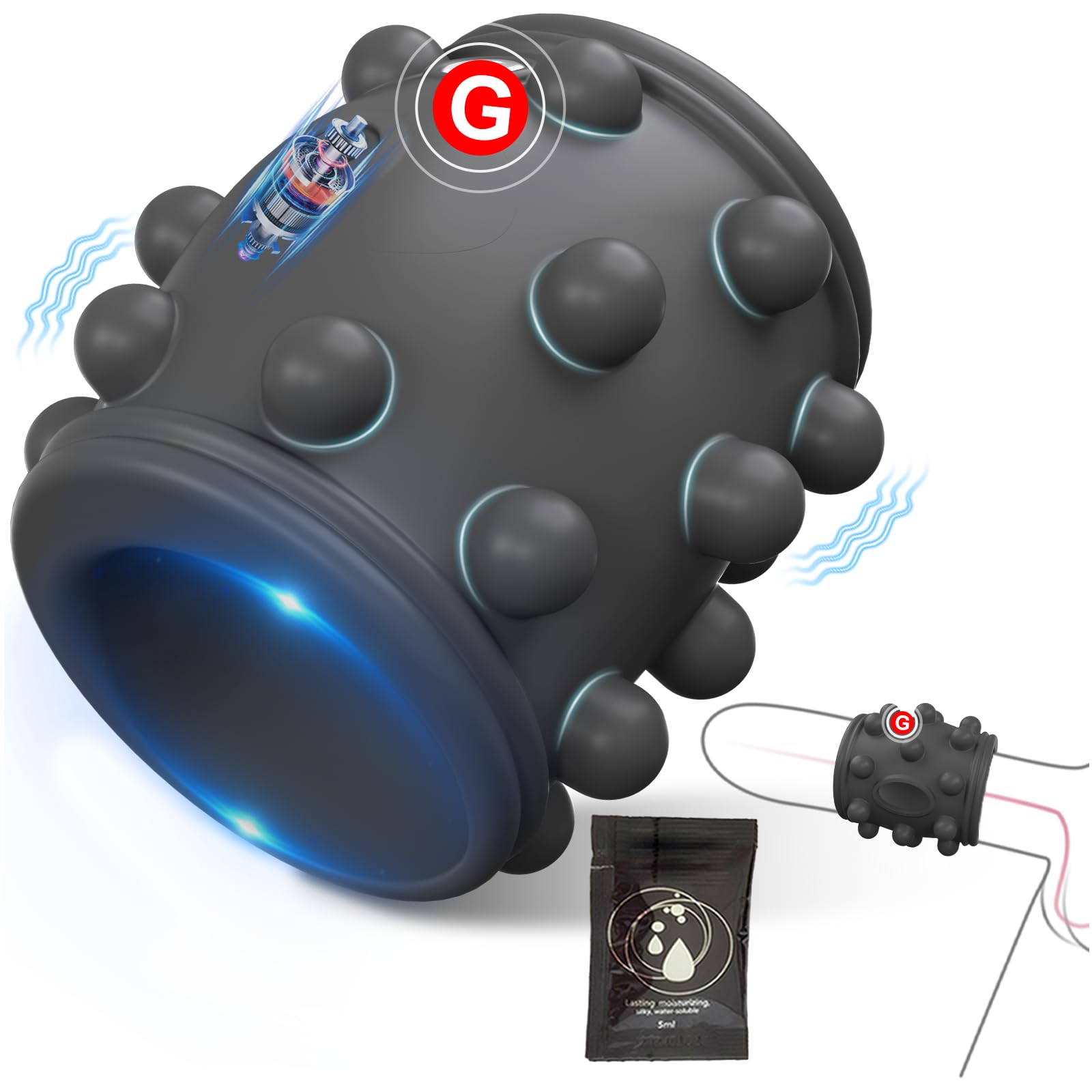 Vibrating Penis Sleeve Cock Ring, Couples Adult Sex Toys for Men Women, Penis Ring Vibrator Penis Extender for G Spot Stimulatio