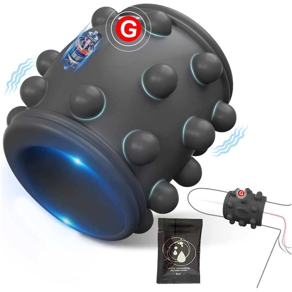 Vibrating Penis Sleeve Cock Ring, Couples Adult Sex Toys for Men Women, Penis Ring Vibrator Penis Extender for G Spot Stimulatio
