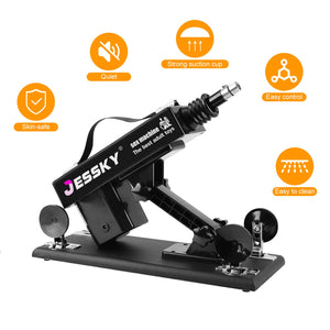 Jessky Automatic Sex Machine, 3Xlr Connector Love Machine Adjustable Adult Sex Toys With 8 Attachments For Couples Men And Women