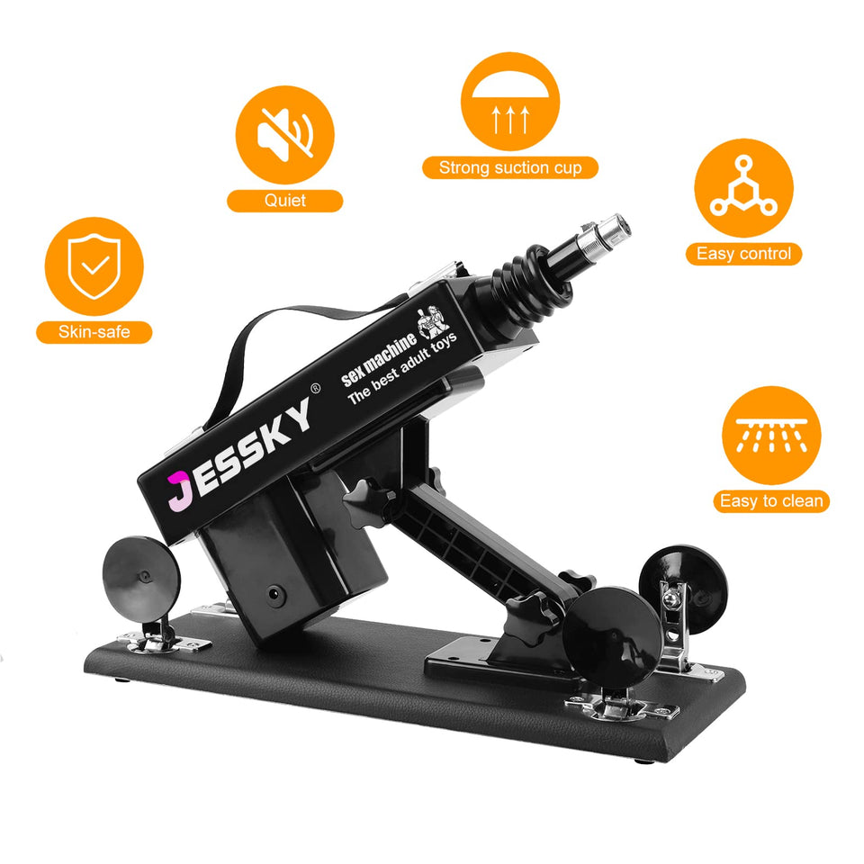Jessky Automatic Sex Machine, 3Xlr Connector Love Machine Adjustable Adult Sex Toys With 8 Attachments For Couples Men And Women