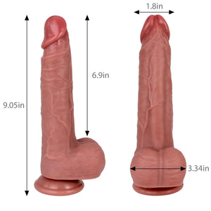 9.05 Inches Huge Flesh Lifelike Dildo - Realistic Skin Texture, Thick Liquid Silicone with Powerful Suction Cup - Adult Sex Toys