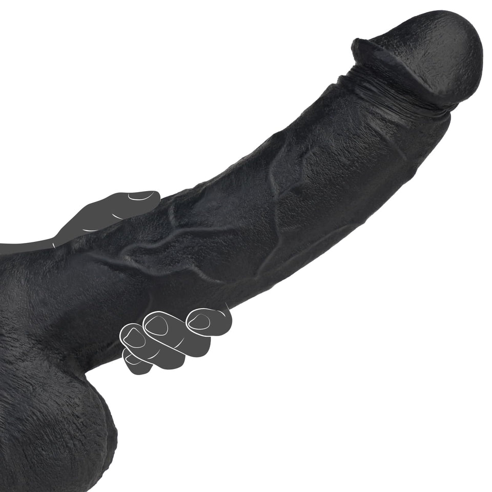 Sex Toys Realistic Huge Dildo - 10.8 Inch Thick Black Dildos with Strong Suction Cup, Coocfan Lifelike Silicone Big Giant Plug f