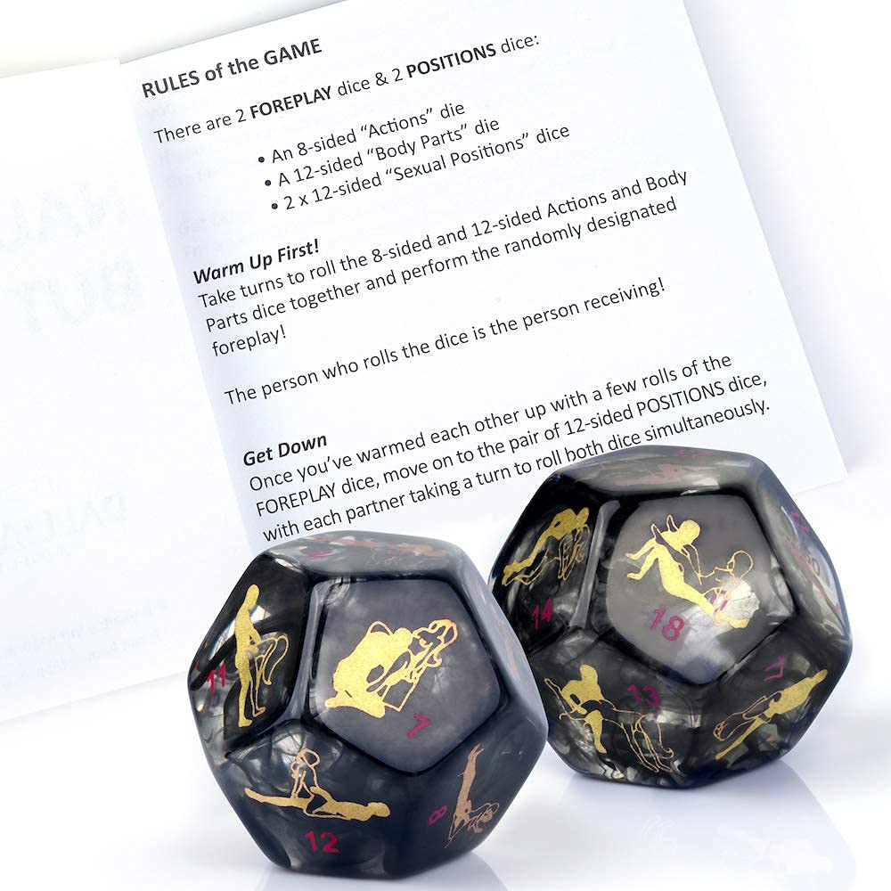 Larger Sized, Sex Dice Games for Adults Couples, Date Night Dice, 96 Foreplay Suggestions, 36 Sexual Positions, 6 Location Optio