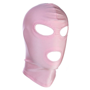 Women and Men Bondage Hood Mask (Pink-1)
