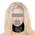 Leather Choker Bondage Fetish Roleplay Collar With O Ring, One Size, Black