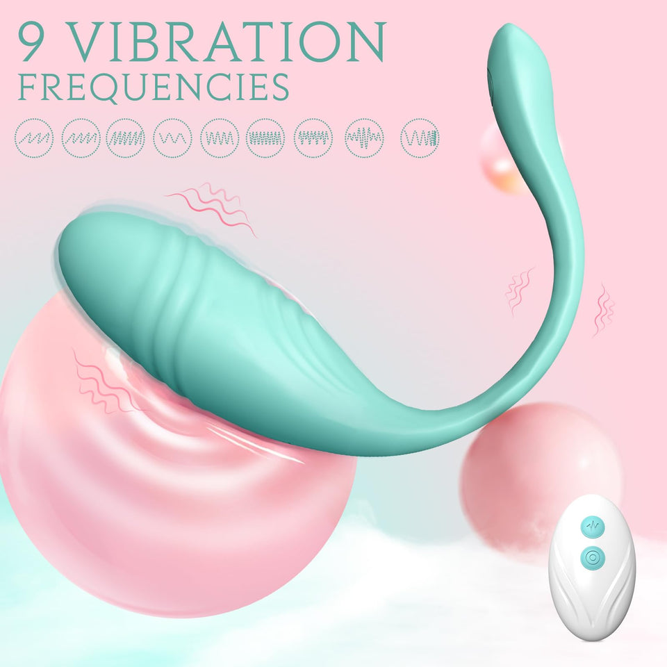 Thrusting Egg Vibrator, Mute Remote Control Vibrator with 9 Thrusting & Vibrating Modes, Couple Vibrator Thrusting Dildo for Wom