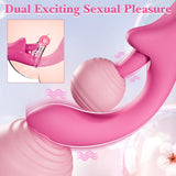 Womens Sex Toy Dildo Vibrator, G Spot Vibrator Lip Tongue Licker Rotating for female Clitoral Vagina Anal Sex, 5 Licking & Vibra
