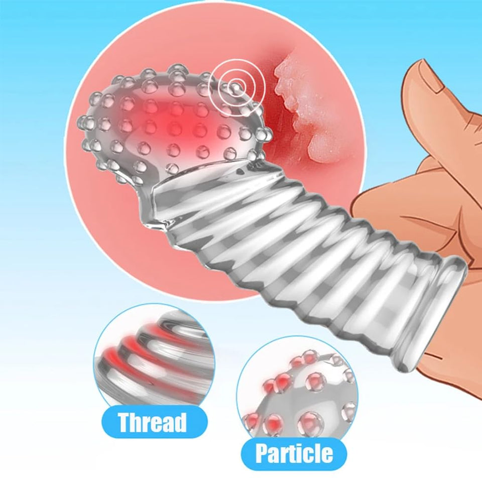 Reusable Finger Sleeve No Vibrator G-Spot Massage Clitoris Stimulation Women Sex Toy Finger Vibrator Attachment Women Masturbato