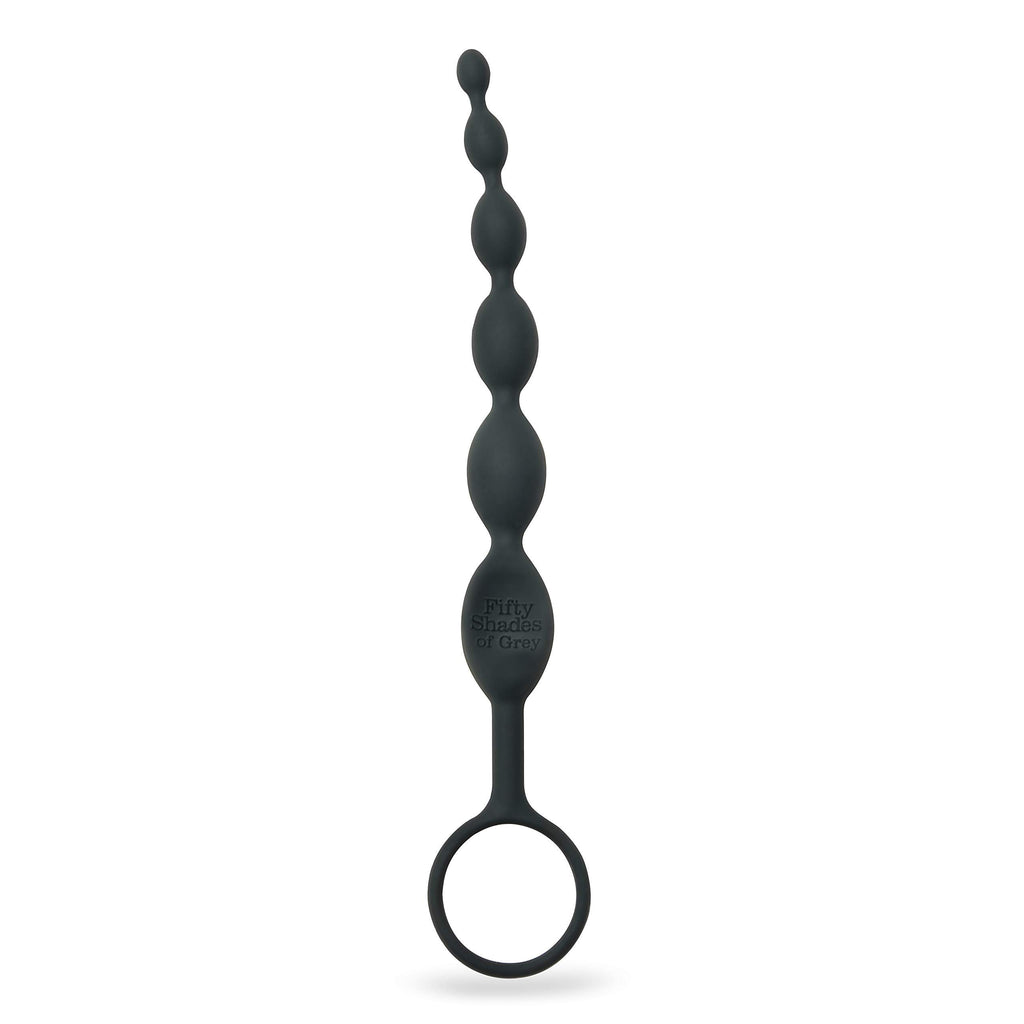 Fifty Shades Of Grey Pleasure Intensified Black Silicone Anal Beads - Graduated Size - 7.5 Inch