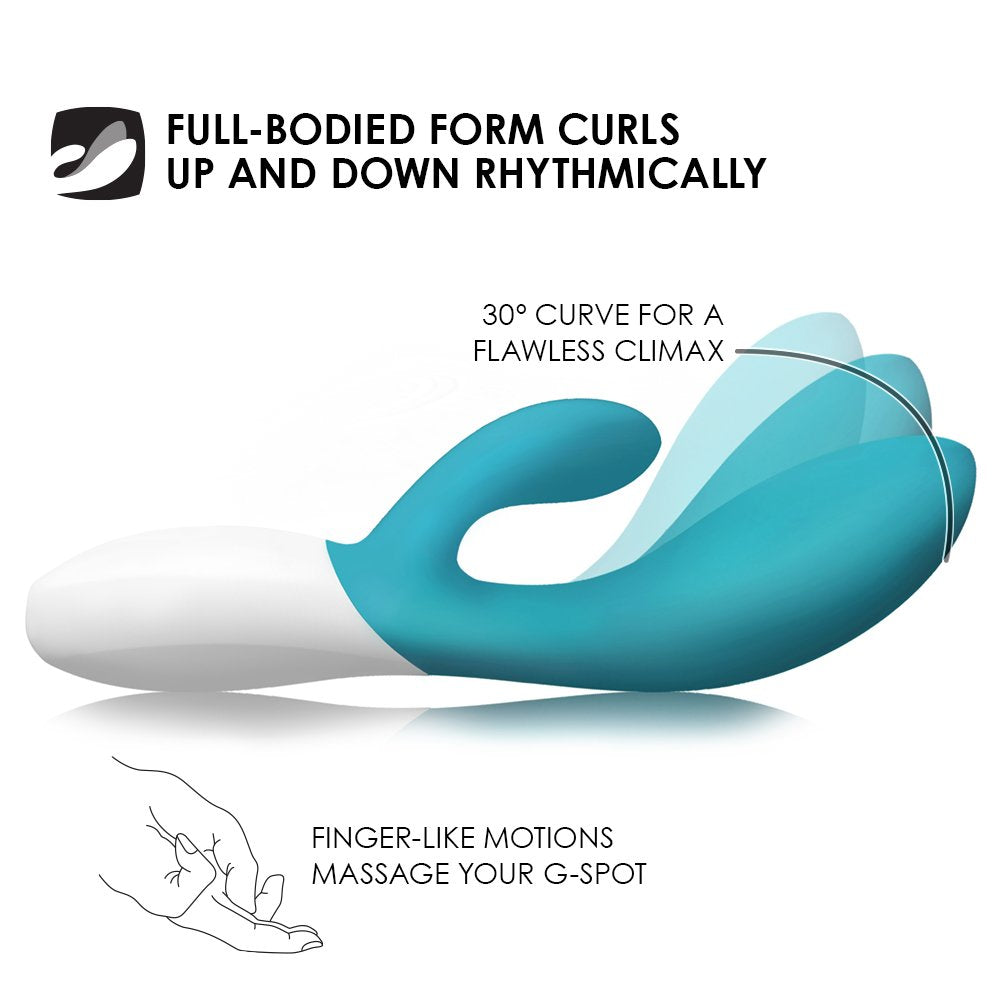 Lelo Ina Wave Dual-Action, G-Spot And External Massage Vibrator With Motion Movement, Ocean Blue