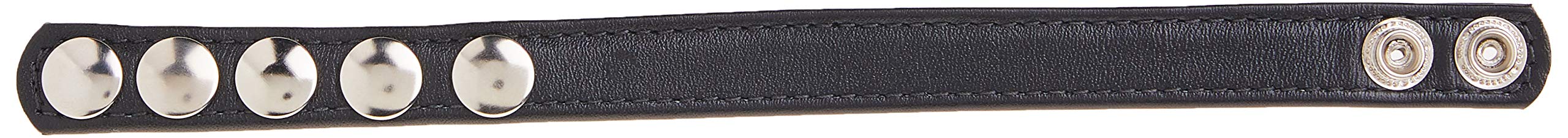 M2M Cock Ring Leather 5 Snaps Black