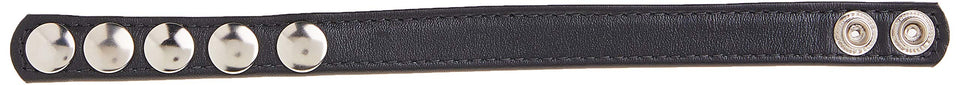 M2M Cock Ring Leather 5 Snaps Black