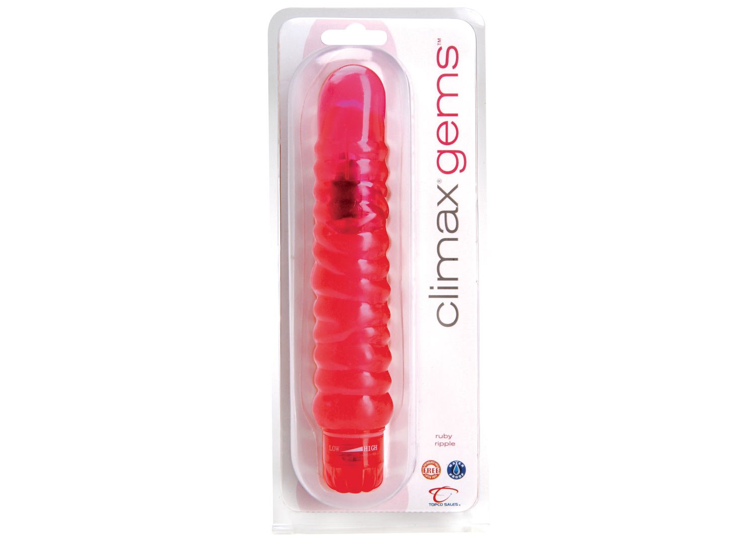 Topco Sales Climax Gems Vibrator 8-Inch - Ruby Ripple