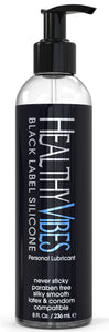 Premium Silicone Sex Lubricant By Healthy Vibes, 8 Oz Longest Lasting Personal Lube [Sensitive Skin On Women, Men, And Couples] Intimate Black Label | Paraben & Glycerin Free