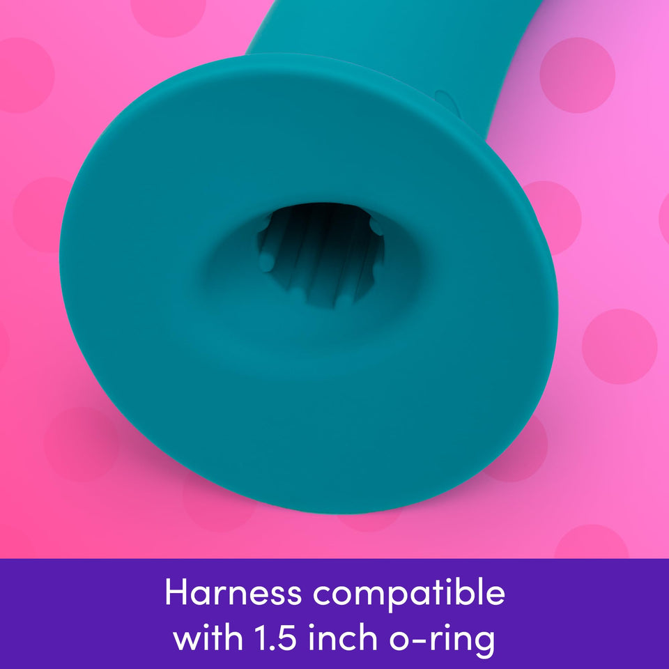 Lovehoney Curved Dildo - 8 Inch with Suction Cup - Flexible Anal Dildo for Men and Women - Harness Compatible Strap On - Smooth