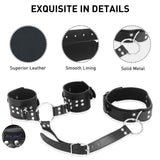 Neck To Wrist Restraints Kit, Sexy Slave Frisky Beginner Behind Back Handcuffs Collar, Adjustable Bondage Set, Couple Sm Sex Game Tool(Black)