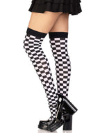 Leg Avenue Womens Checkerboard Hosiery, Checker Black/White, One Size Us